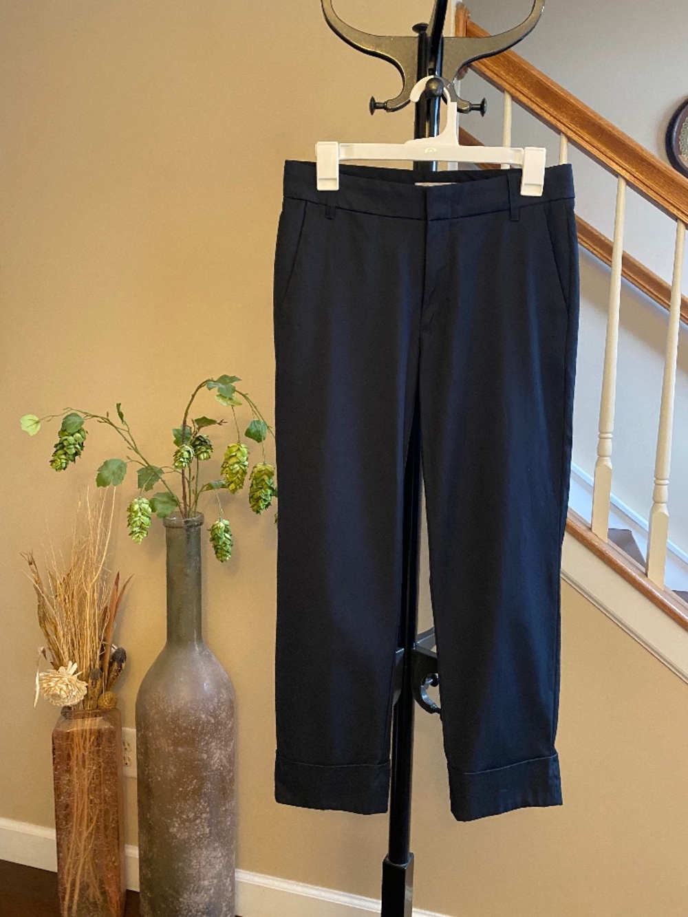 Vince Cuffed Straight Leg Dress Pants Japanese Cotton in Dark Navy Size 4